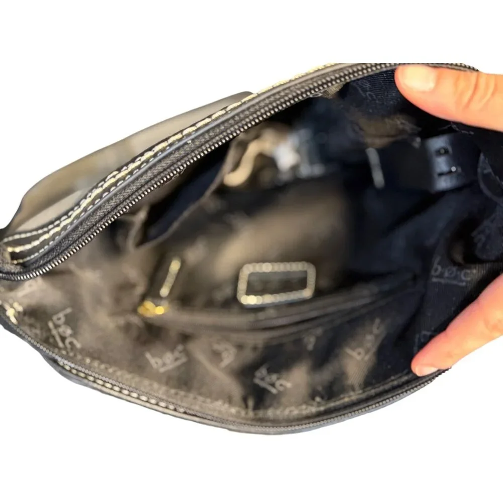 Dove BOC Cronton Crossbody Bag Gray Black Faux Leather‎ Medium Purse Adjustable